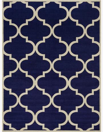 Navy Blue Lattice Rug