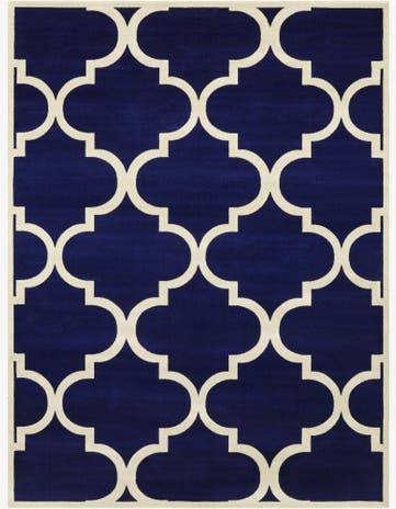 Navy Blue Lattice Rug