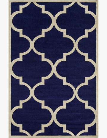 Navy Blue Lattice Rug