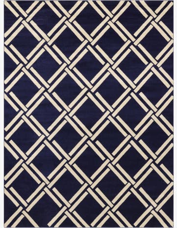 Navy Blue Lattice Rug