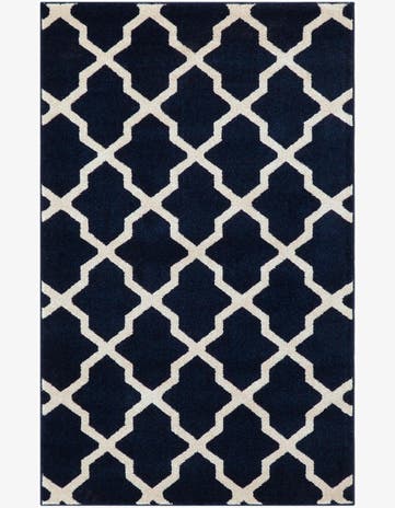 Navy Blue Lattice Rug