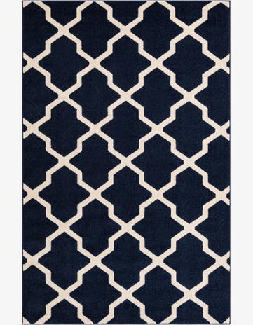 Navy Blue Lattice Rug
