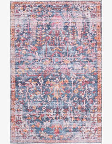 Navy Blue Washable Maahru Rug