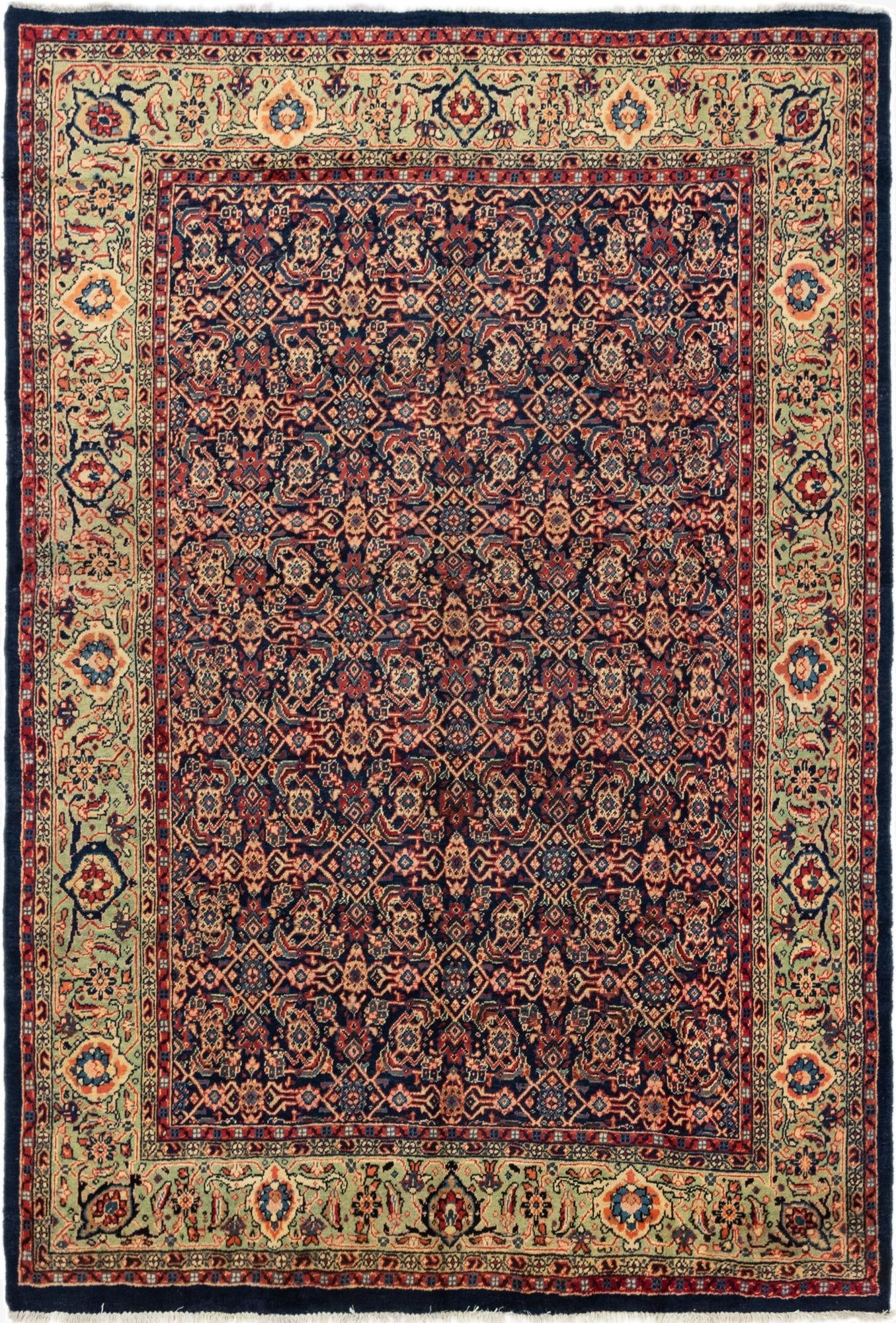 7' x 10' 2  Hand Knotted Mahal Persian Wool Rug