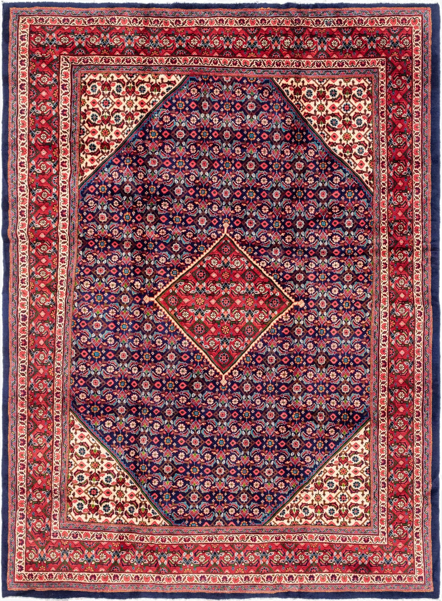 9' 8 x 13'  Hand Knotted Mahal Persian Wool Rug