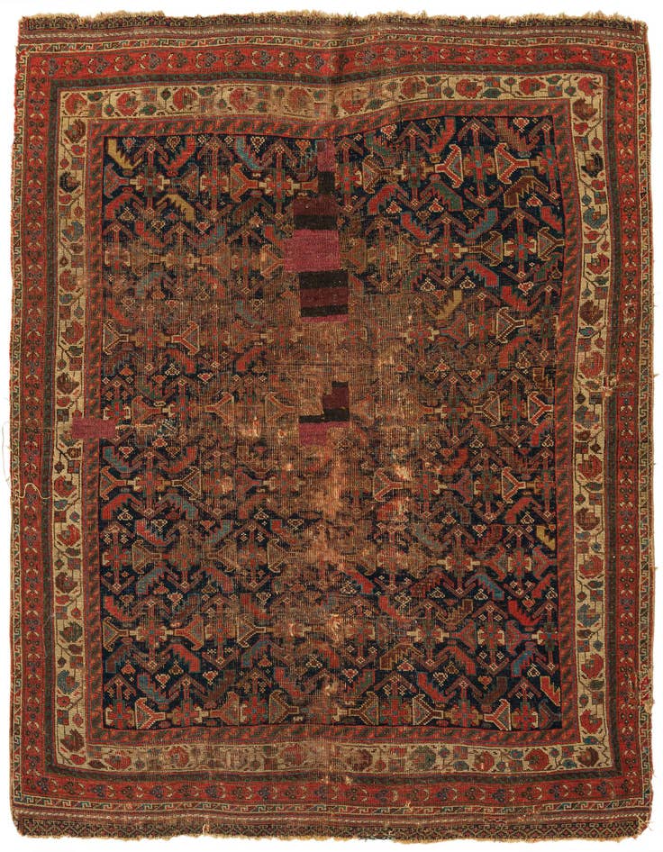 Detail image of 4' 3 x 5' 7 Hand Knotted Malayer Persian Wool Rug