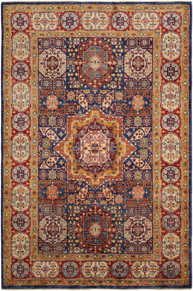 4' 2 x 6' 3 Hand Knotted Mamluk Ziegler Rug