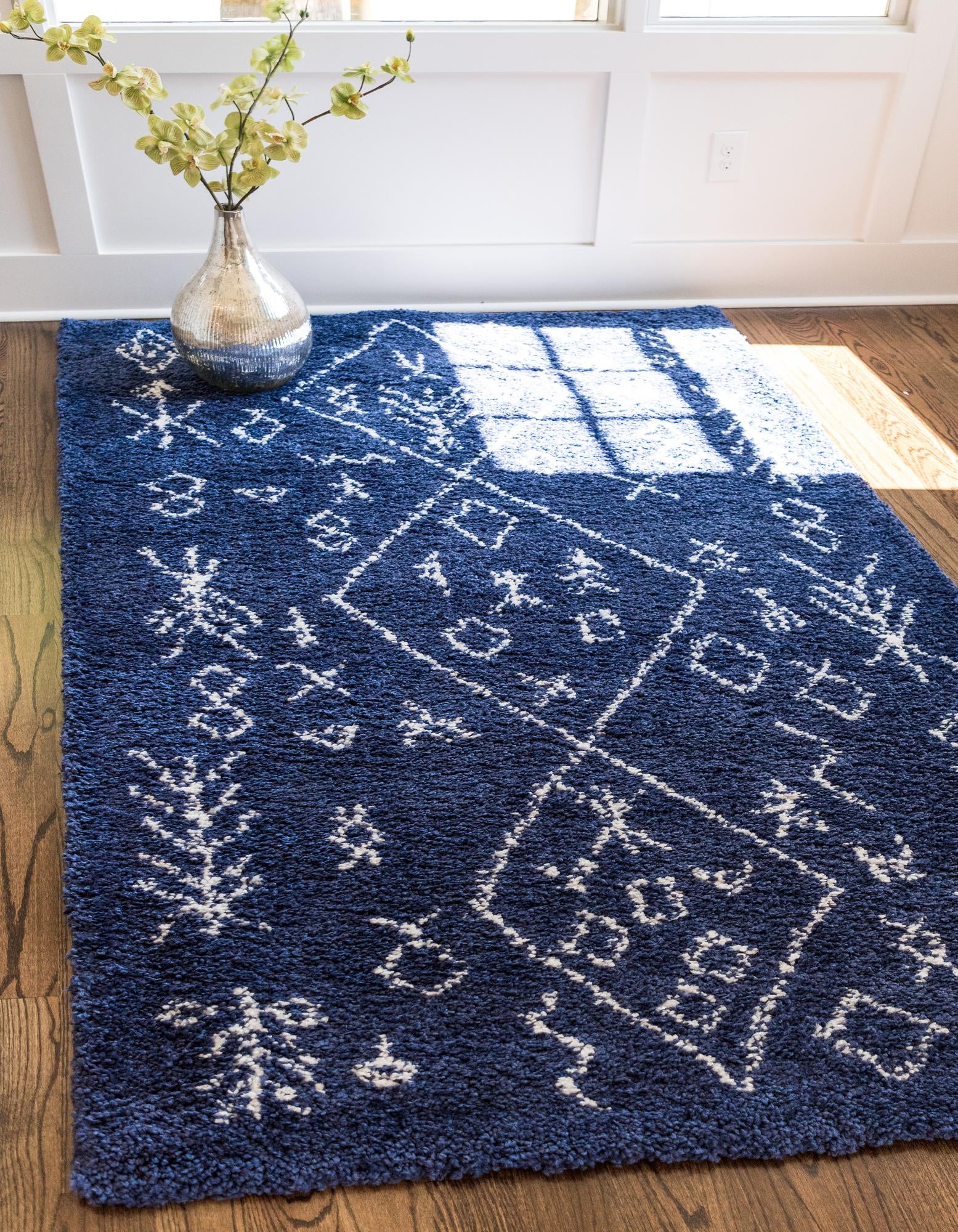 Custom Navy Blue Marrakesh Shag Rug