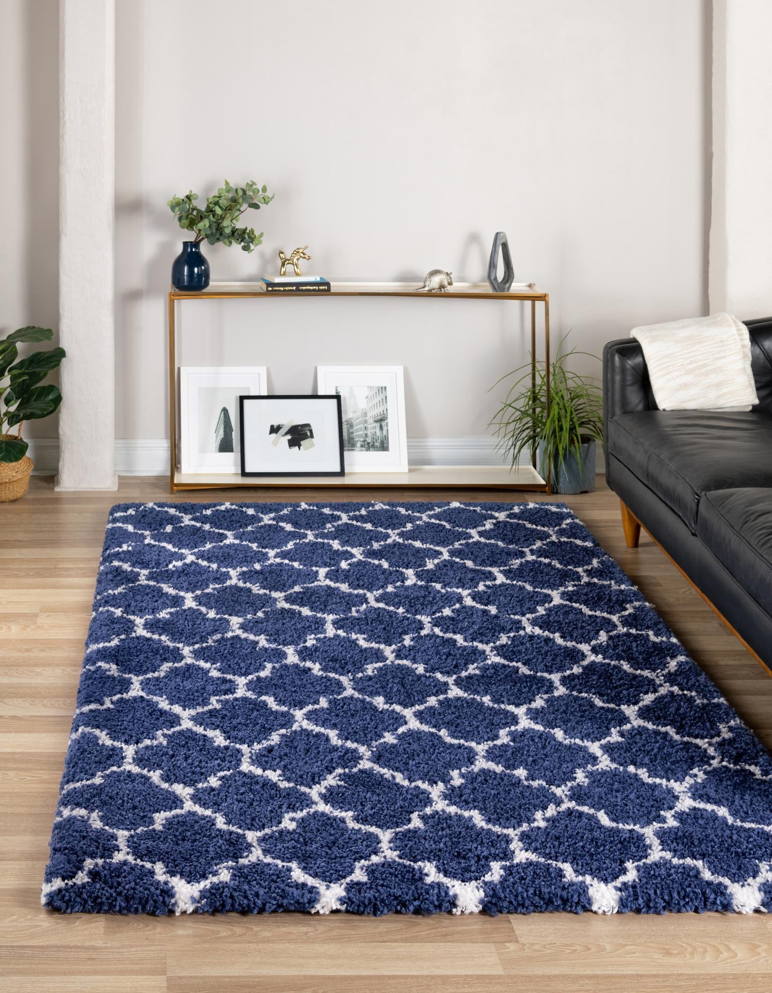 Custom Navy Blue Marrakesh Shag Rug