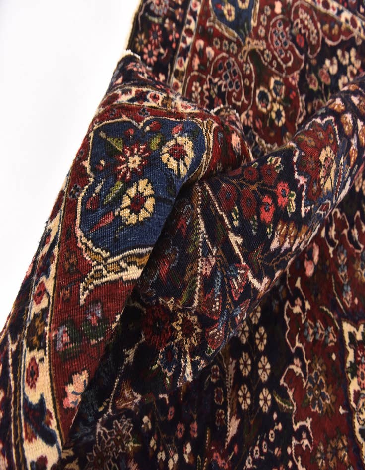 Detail image of 7' 7 x 11' Hand Knotted Mashad Persian Wool Rug