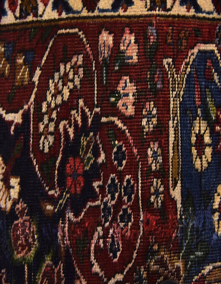 Detail image of 7' 7 x 11' Hand Knotted Mashad Persian Wool Rug