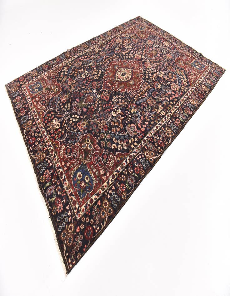 Detail image of 7' 7 x 11' Hand Knotted Mashad Persian Wool Rug