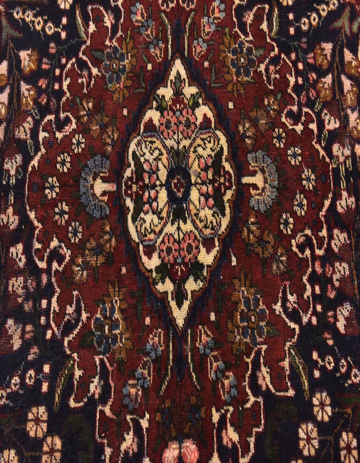 Detail image of 7' 7 x 11' Hand Knotted Mashad Persian Wool Rug