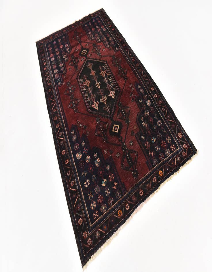 Detail image of 4' 7 x 7' 9 Hand Knotted Mazlaghan Persian Wool Rug