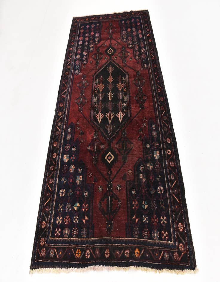 Detail image of 4' 7 x 7' 9 Hand Knotted Mazlaghan Persian Wool Rug