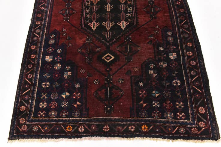Detail image of 4' 7 x 7' 9 Hand Knotted Mazlaghan Persian Wool Rug