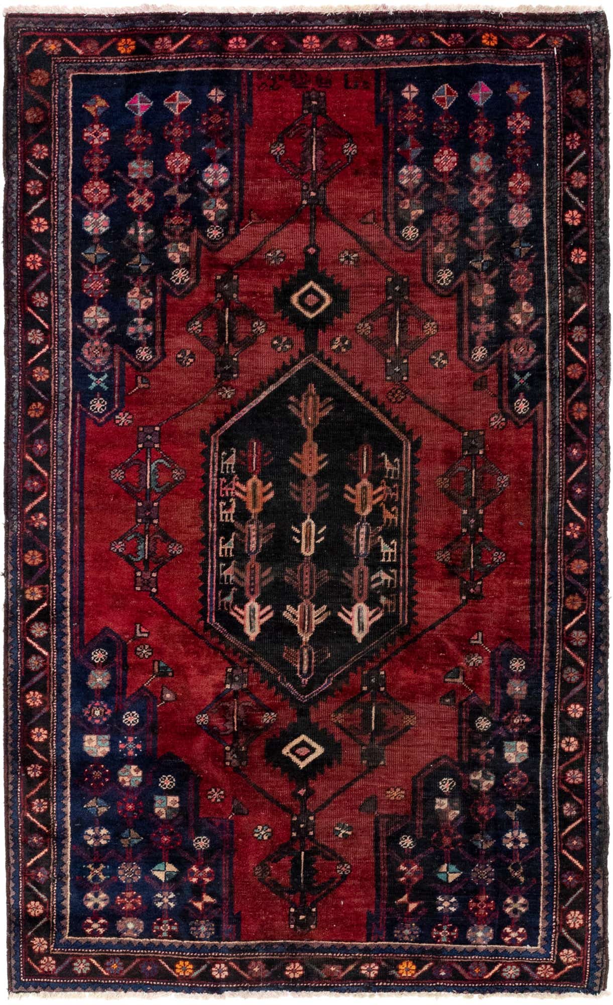 4' 7 x 7' 9 Hand Knotted Mazlaghan Persian Wool Rug