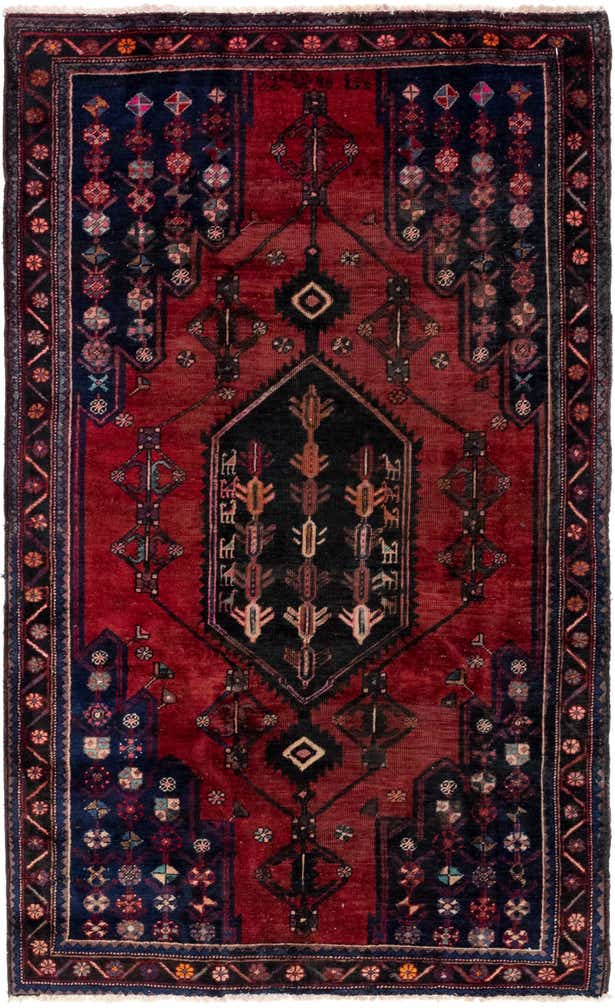 4' 7 x 7' 9 Hand Knotted Mazlaghan Persian Wool Rug