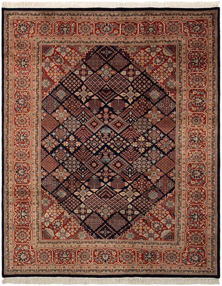 Detail image of 6' 7 x 9' 7 Hand Knotted Meimeh Oriental Wool Rug
