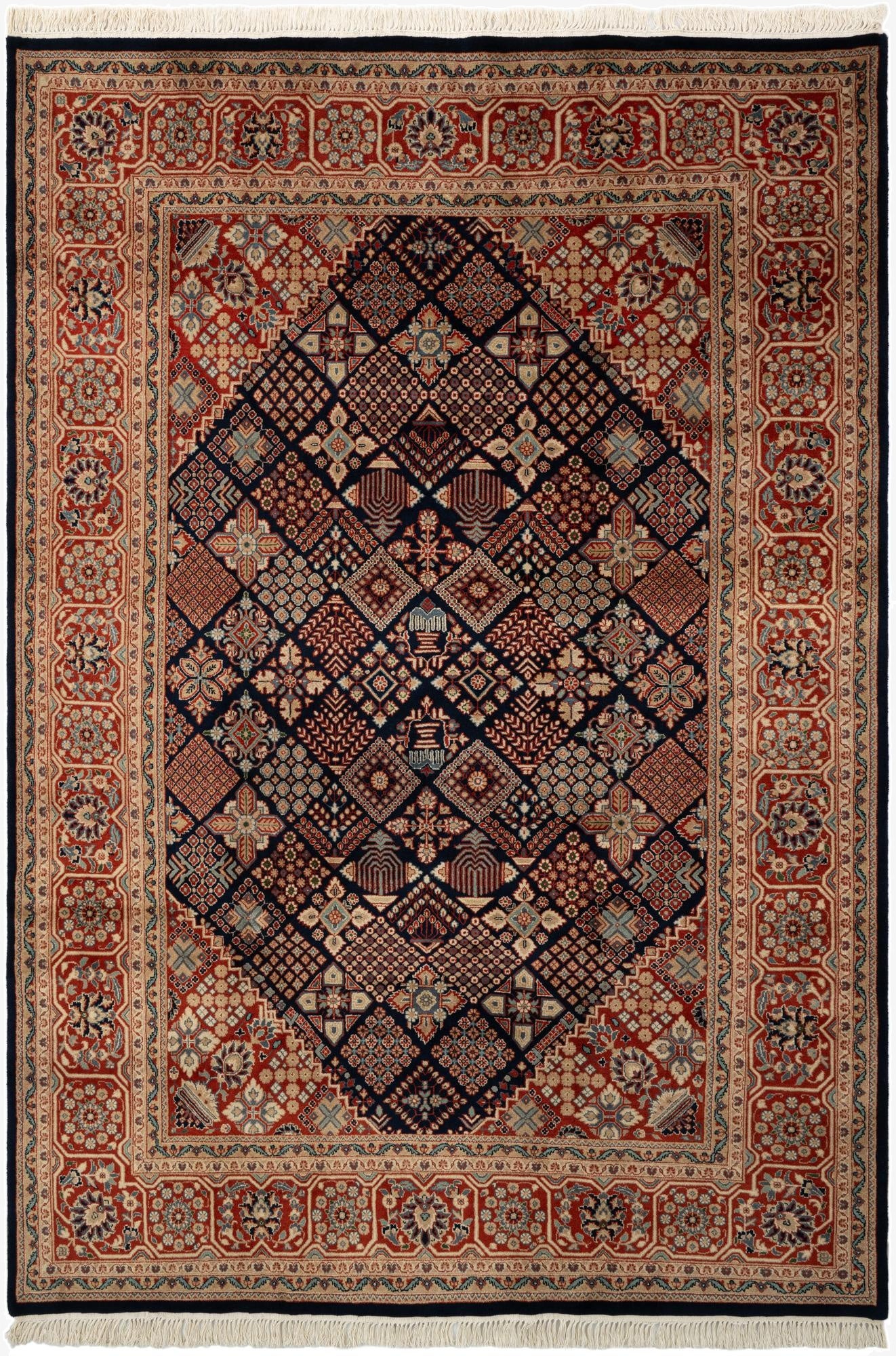 6' 7 x 9' 7  Hand Knotted Meimeh Oriental Wool Rug
