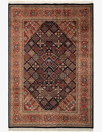 6' 7 x 9' 7 Hand Knotted Meimeh Oriental Wool Rug