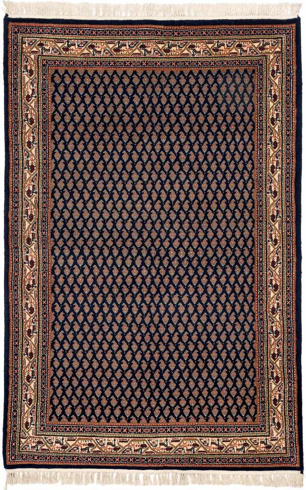 4' x 6' 1 Hand Knotted Mir Wool Rug