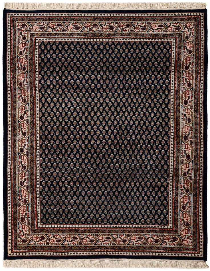 Detail image of 4' 2 x 6' Hand Knotted Mir Wool Rug