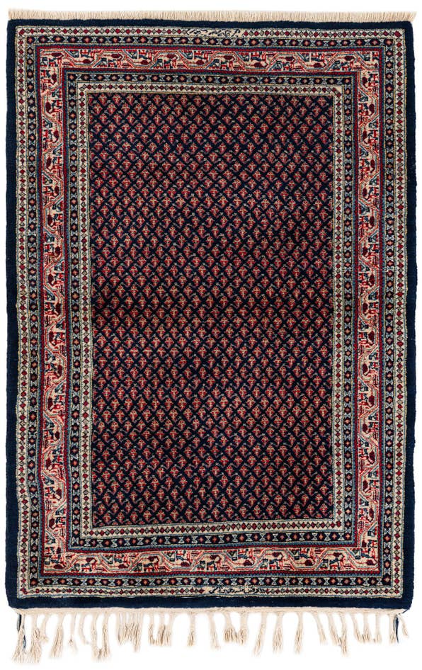 Detail image of 3' 9 x 5' 5 Hand Knotted Mir Wool Rug