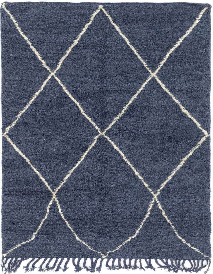 Detail image of 4' 8 x 8' 6 Hand Knotted Moroccan Wool Rug