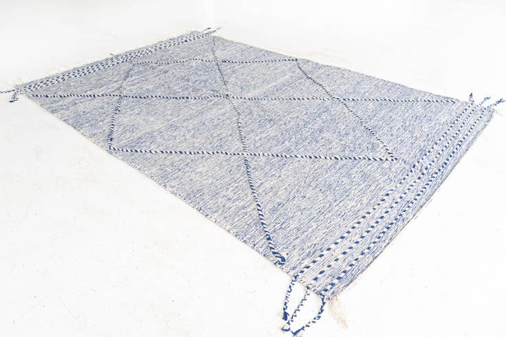 Detail image of 6' 3 x 9' 9 Hand Knotted Moroccan Wool Rug