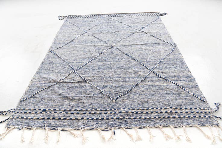 Detail image of 6' 3 x 9' 9 Hand Knotted Moroccan Wool Rug