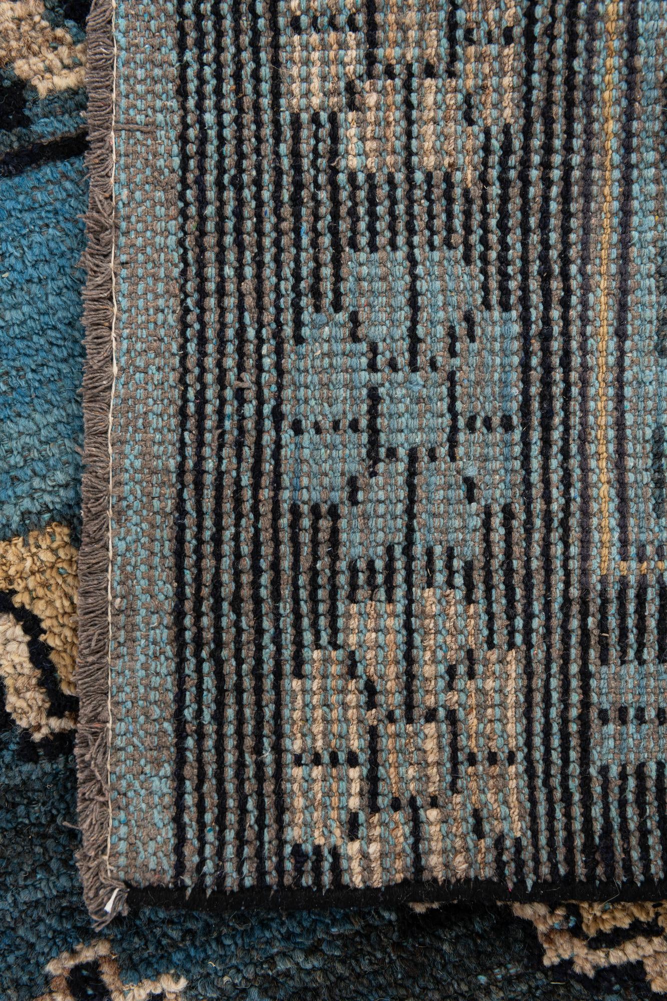 8' 10 x 12' 7 Hand Knotted Moroccan Wool Rug
