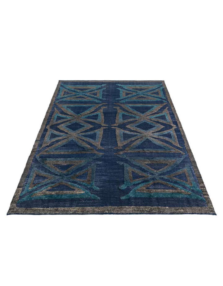 8' x 10' 6 Hand Knotted Moroccan Wool Rug
