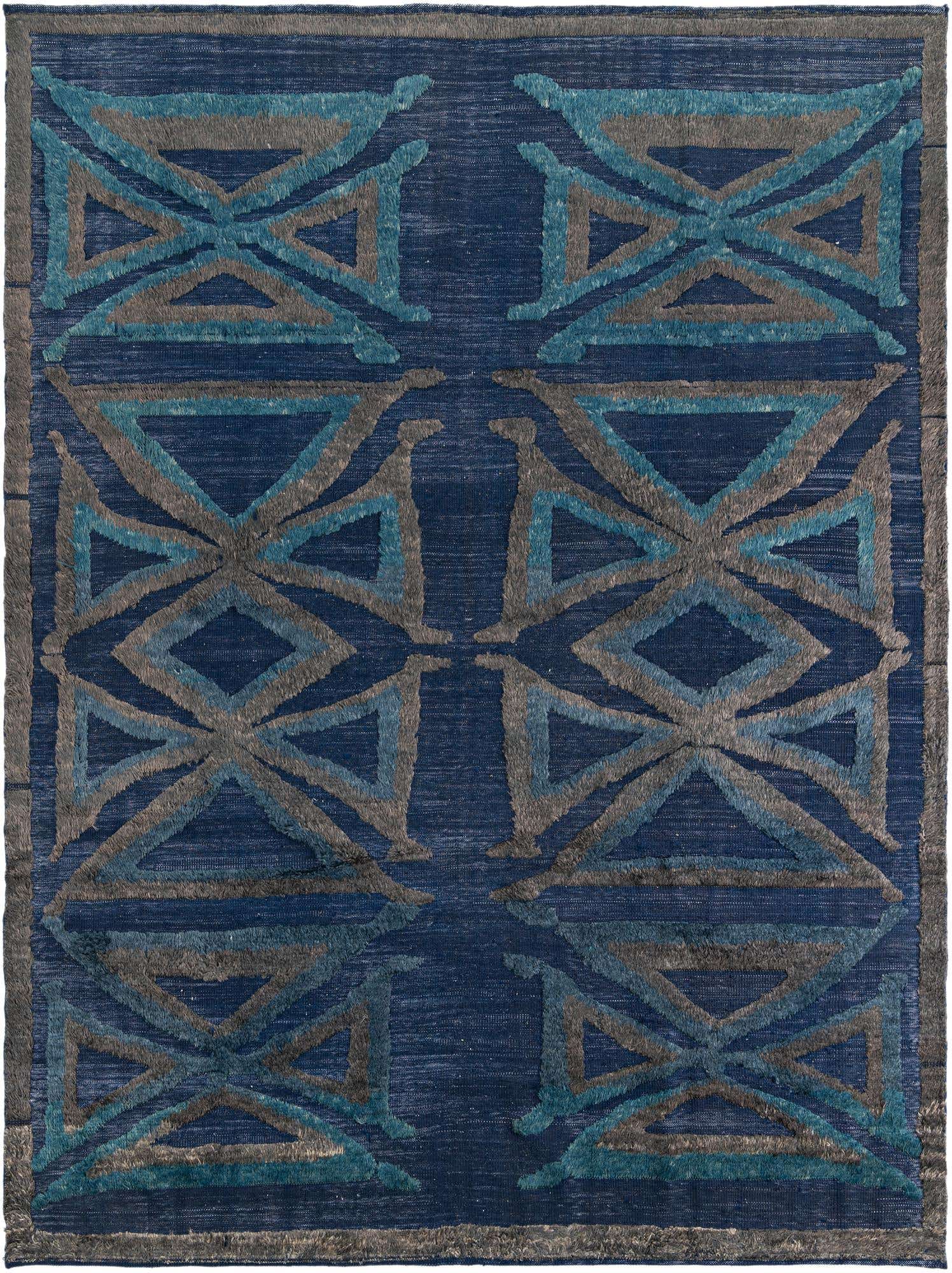 8' x 10' 6 Hand Knotted Moroccan Wool Rug