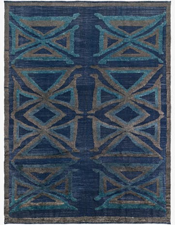 8' x 10' 6 Hand Knotted Moroccan Wool Rug
