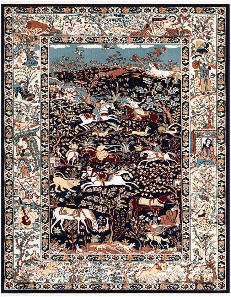 Detail image of 5' 3 x 8' Nain Design Rug