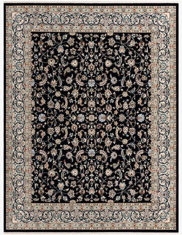 Navy Blue Nain Design Rug
