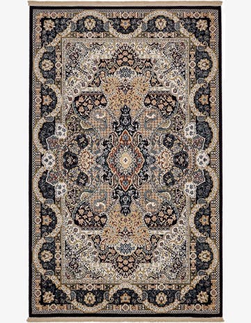 Navy Blue Nain Design Rug