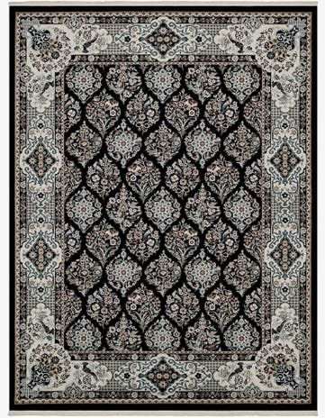 Navy Blue Nain Design Rug