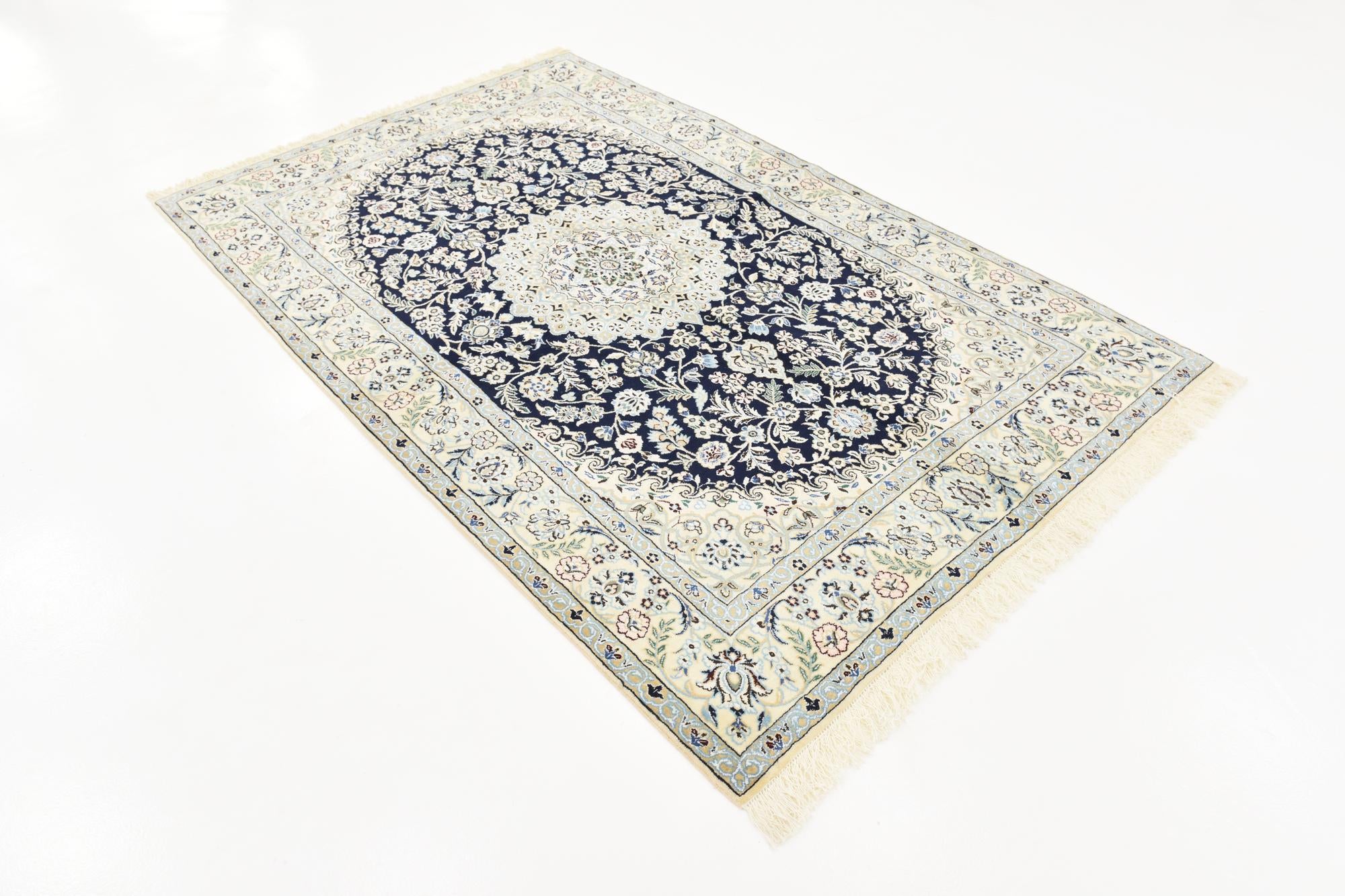5' 2 x 8' 3 Hand Knotted Nain Persian Rug