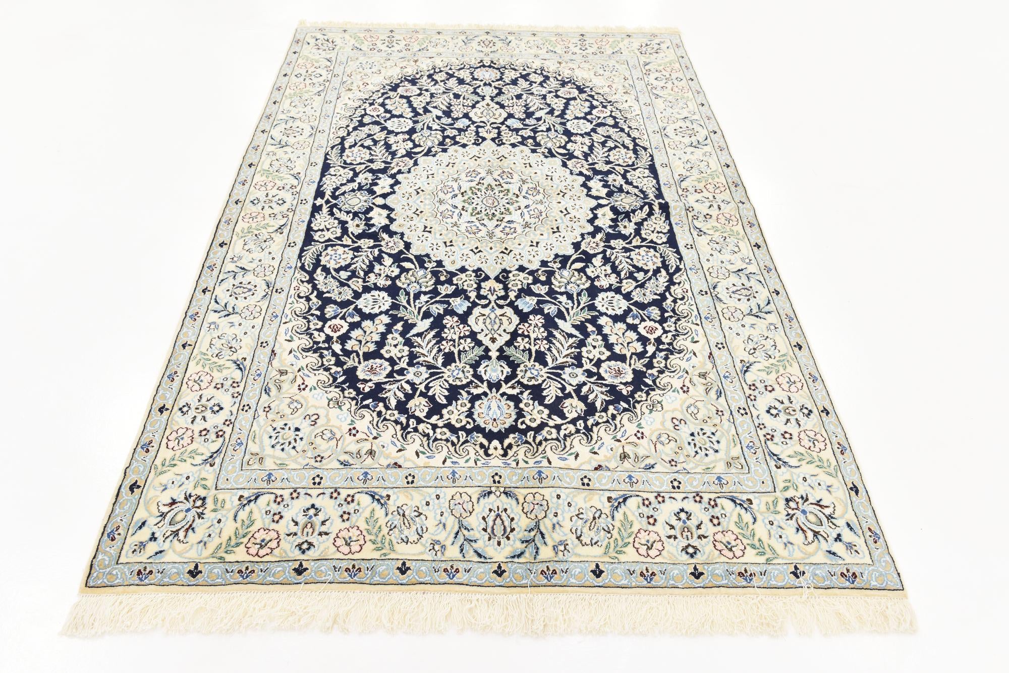 5' 2 x 8' 3 Hand Knotted Nain Persian Rug
