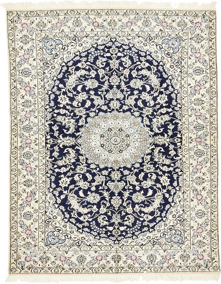 Detail image of 5' 1 x 8' 5 Hand Knotted Nain Persian Rug