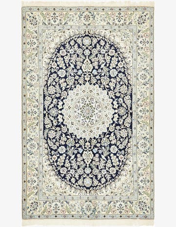5' 2 x 8' 3 Hand Knotted Nain Persian Rug