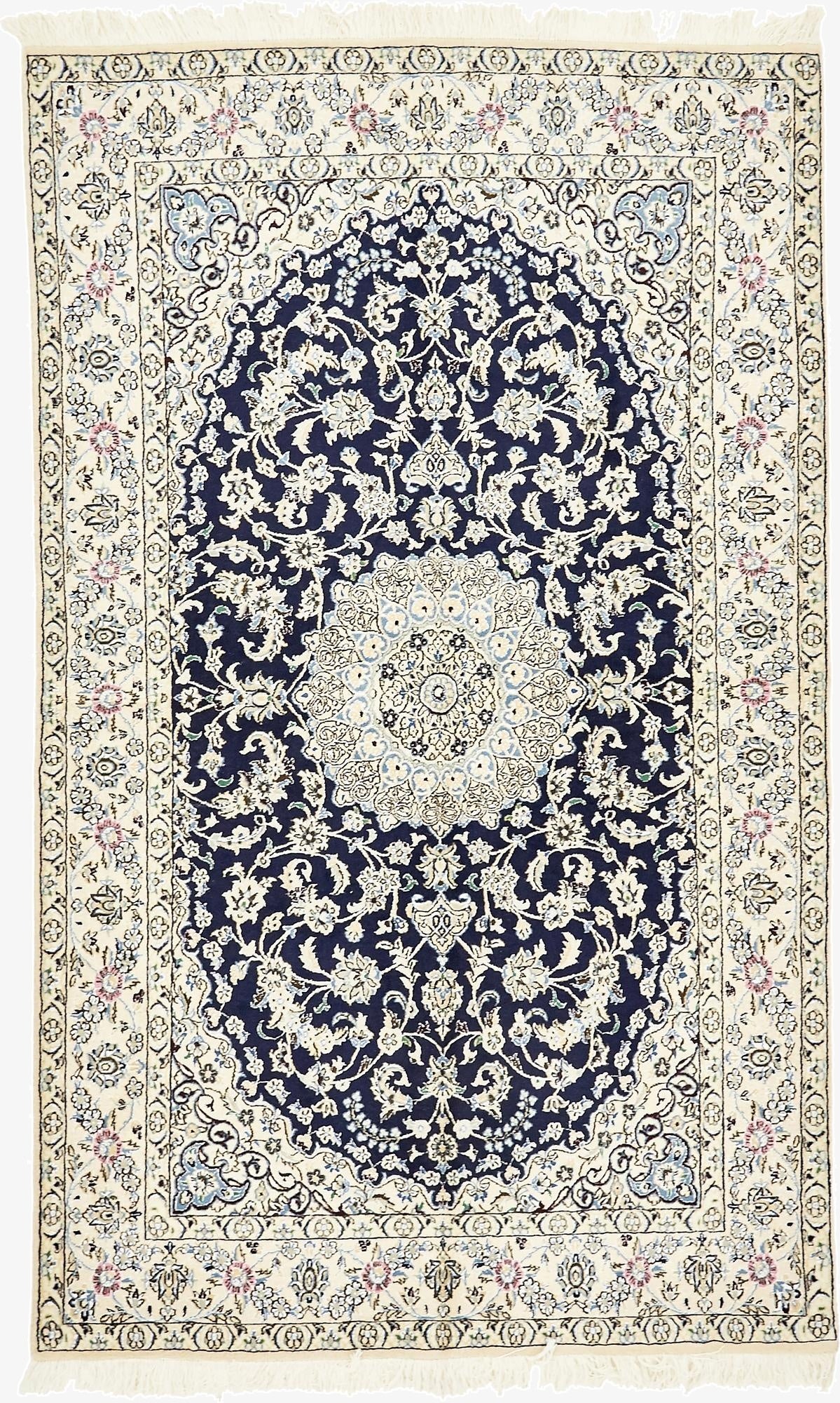 5' 1 x 8' 5  Hand Knotted Nain Persian Rug
