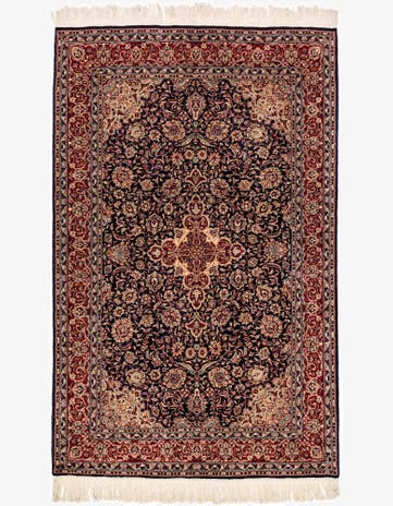 4' 7 x 7' 3 Hand Knotted Nain Oriental Wool Rug