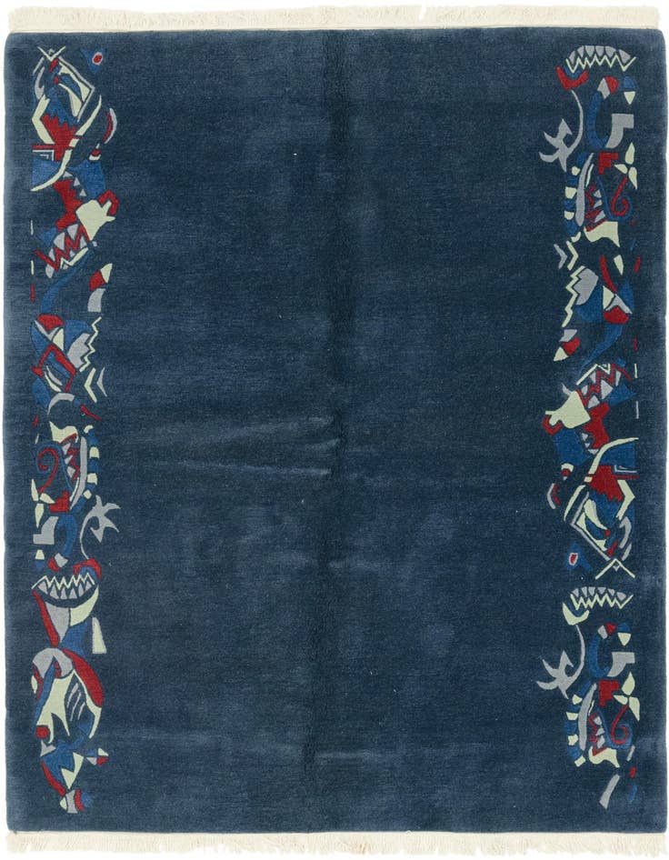 Detail image of 5' 7 x 8' Hand Knotted Nepal Wool Rug