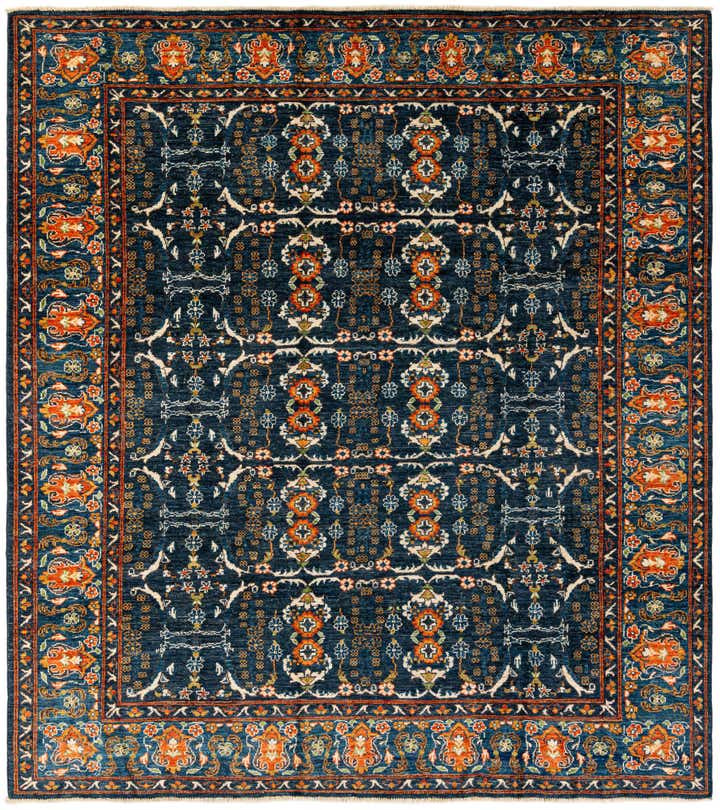 8' 9 x 9' 9 Hand Knotted Oushak Wool Rug