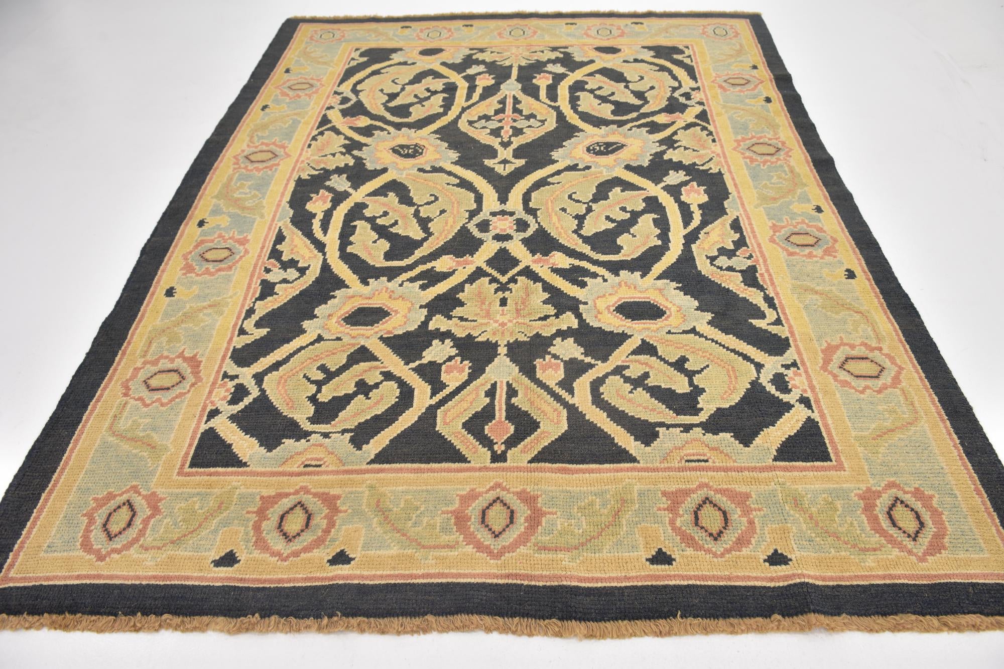 6' 9 x 8' 10 Hand Knotted Oushak Wool Rug