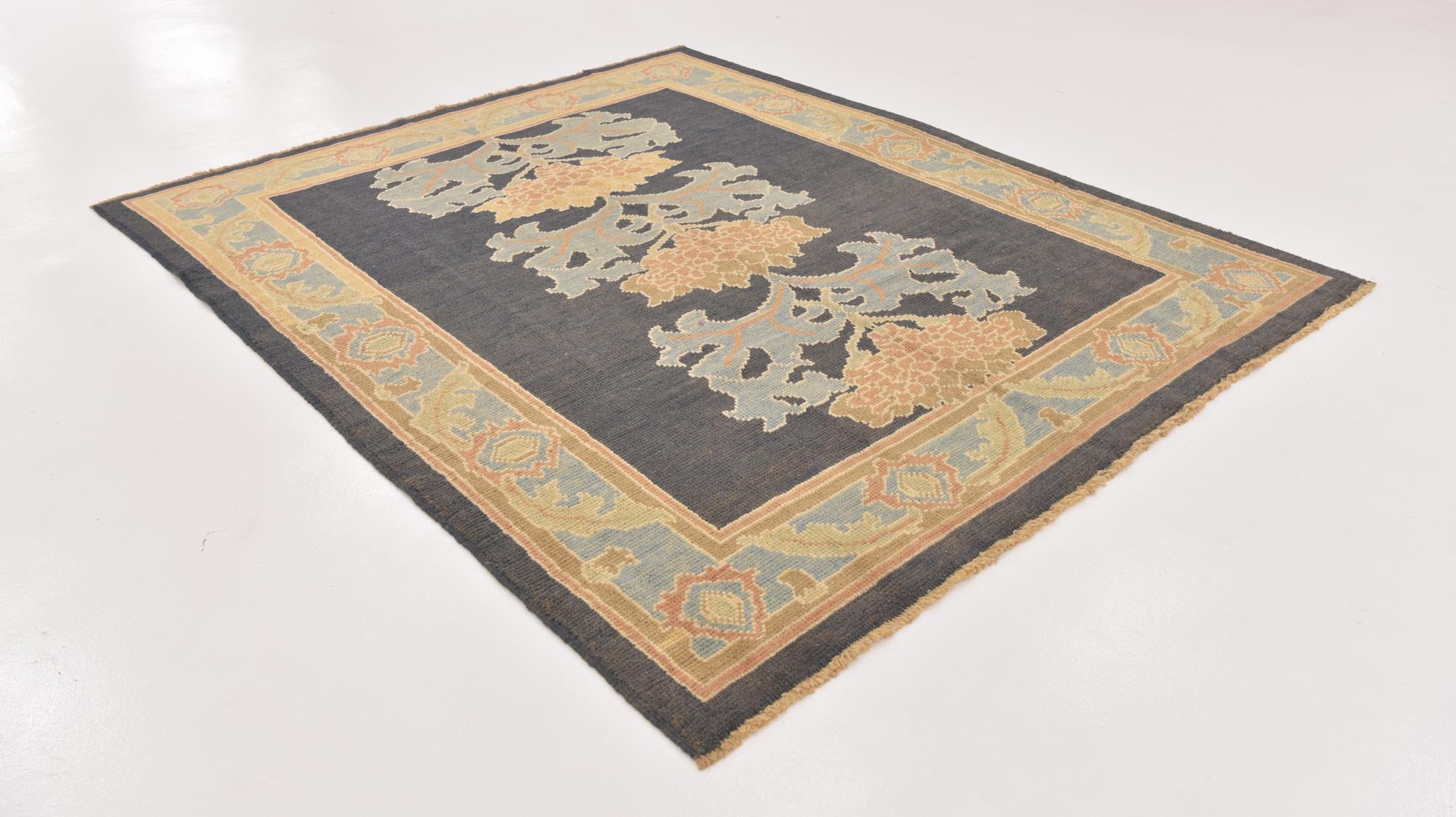 6' 10 x 8' 4 Hand Knotted Oushak Wool Rug