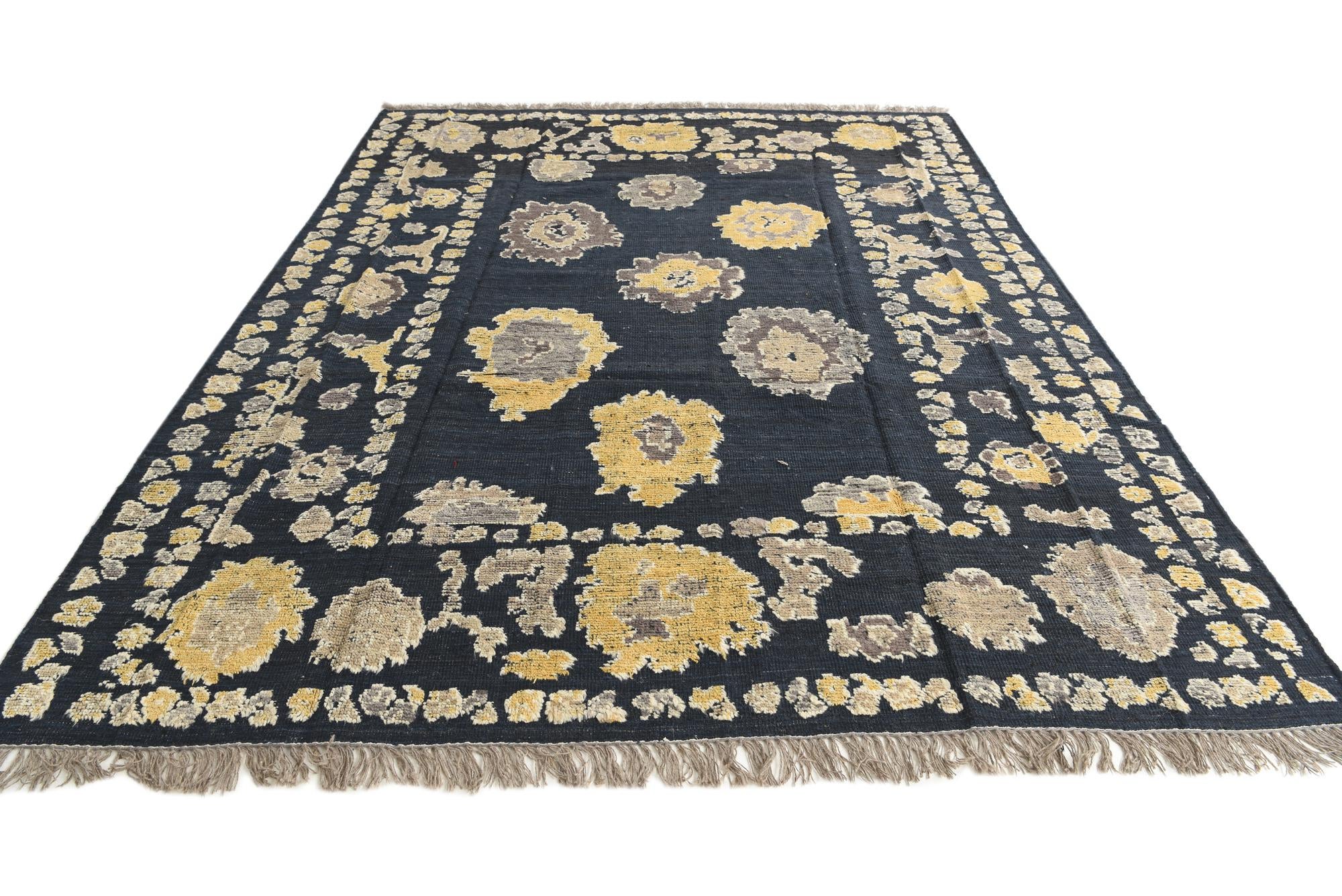 8' x 10' 2 Hand Knotted Oushak Wool Rug
